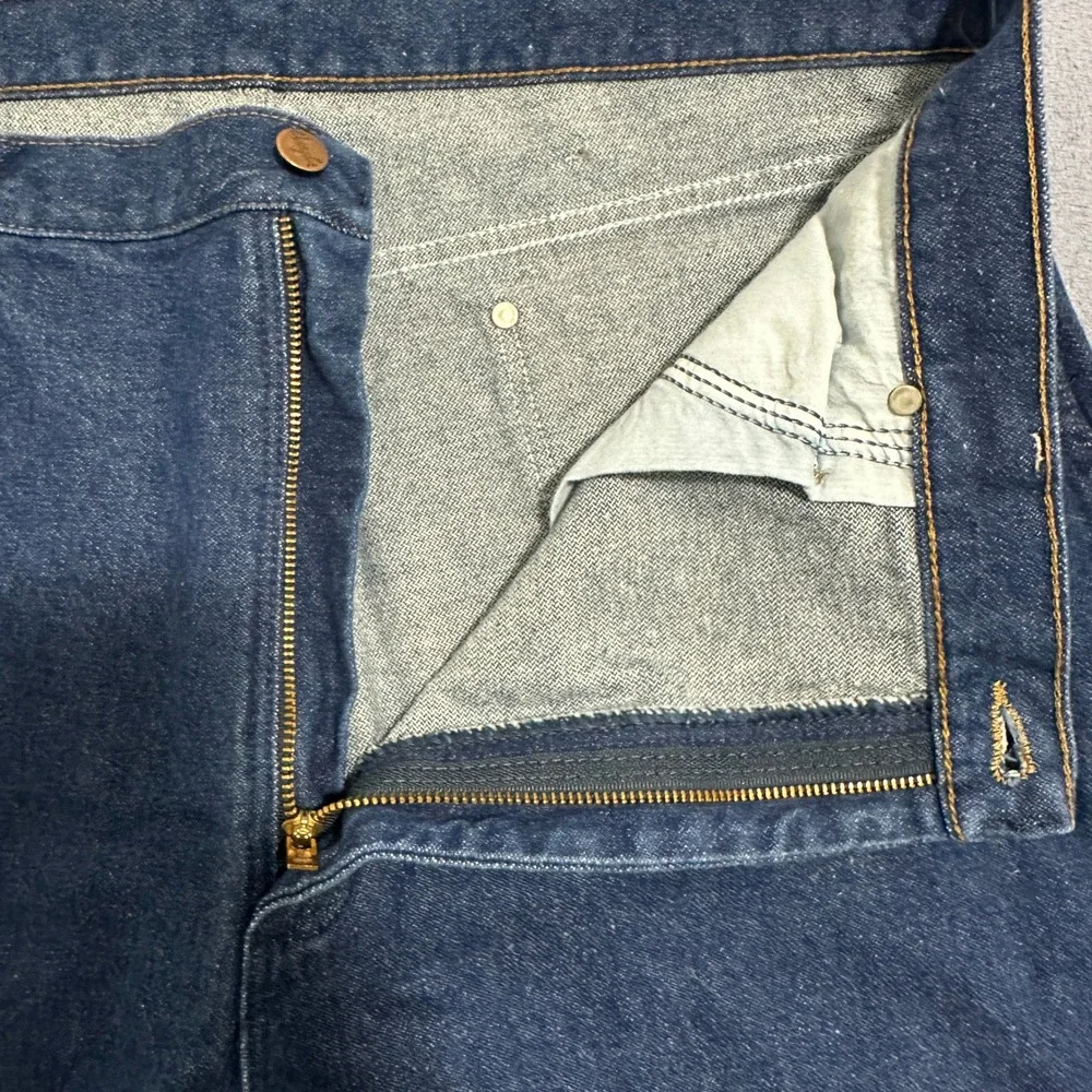 Wrangler Straight Leg Jeans Denim Mid-Rise Stretch Blue Mens Size W38 x L34